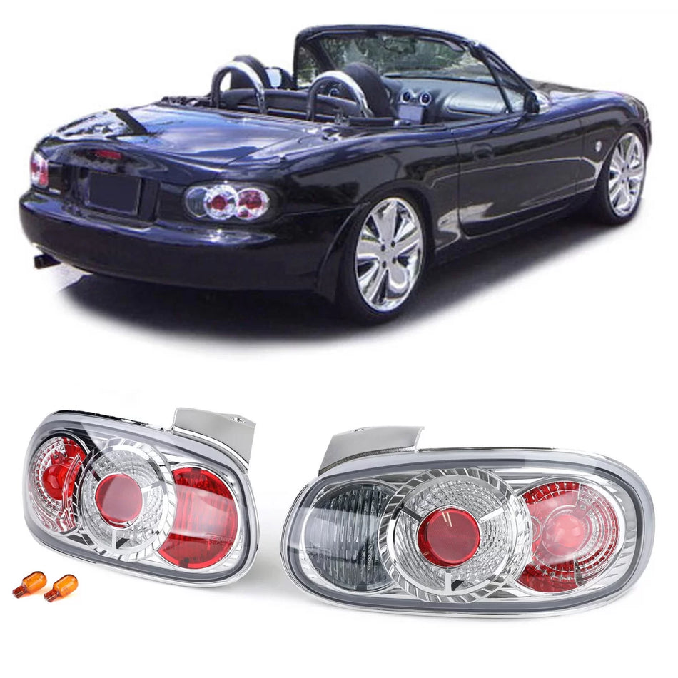 Fanali Posteriori Vetro Trasparente Coppia per Mazda MX5 Nb 1998-2005