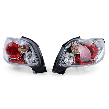 Fanali Posteriori Vetro Trasparente Cromato per Peugeot 206 Cc 00-08