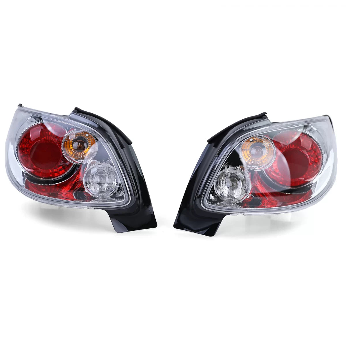 Fanali Posteriori Vetro Trasparente Cromato per Peugeot 206 Cc 00-08