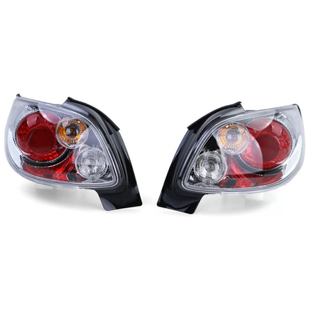 Fanali Posteriori Vetro Trasparente Cromato per Peugeot 206 Cc 00-08