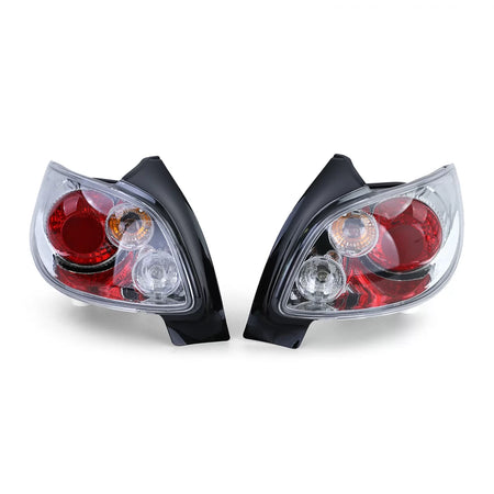 Fanali Posteriori Vetro Chiaro Cromati per Peugeot 206 3 e 5 Porte 98-09