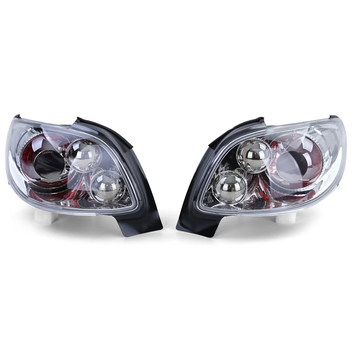 Fanali Posteriori Vetro Trasparente Cromati per Peugeot 206 Cc 00-08