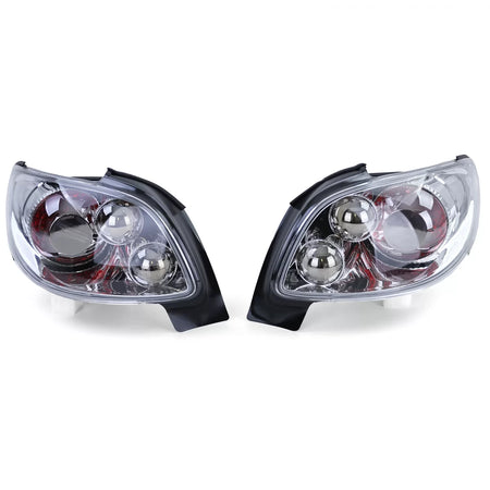 Fanali Posteriori Vetro Trasparente Cromati per Peugeot 206 Cc 00-08