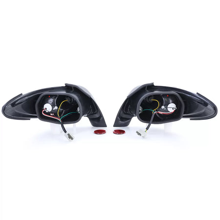 Fanali Posteriori Vetro Trasparente Cromati per Peugeot 206 Cc 00-08
