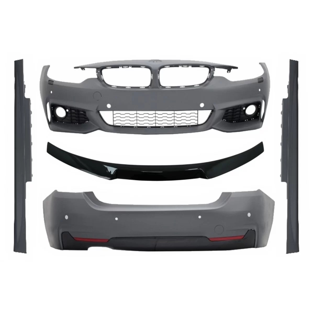 Kit Carrozzeria Completo con Spoiler Portellone Piano Nero Sport BMW Serie 4