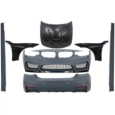 Body Kit Completo con Cofano e Parafanghi Anteriori Nero per BMW Serie 4 F32