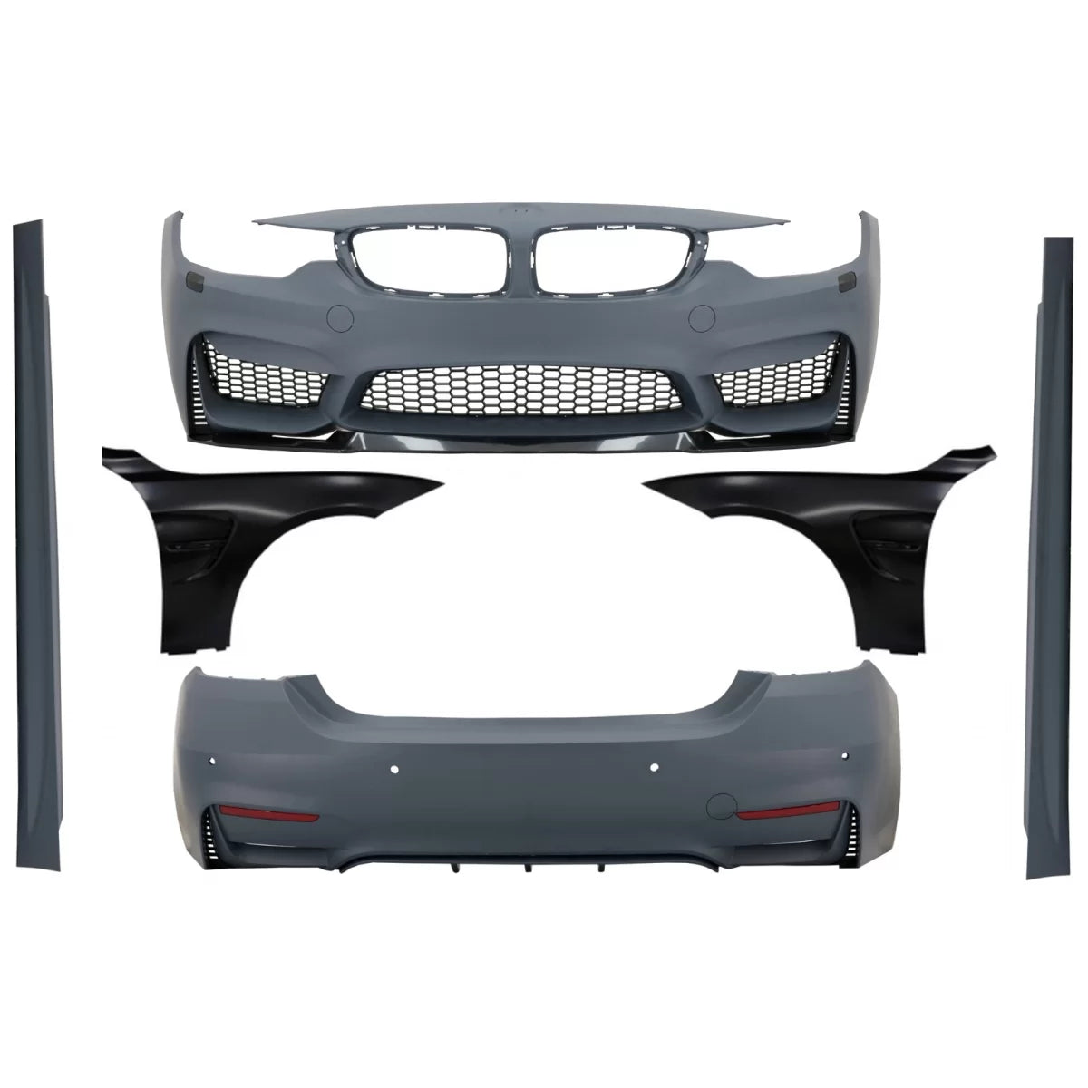 Kit Completo Paraurti con Parafanghi Anteriori Neri M4 BMW Serie 4 F32 F33