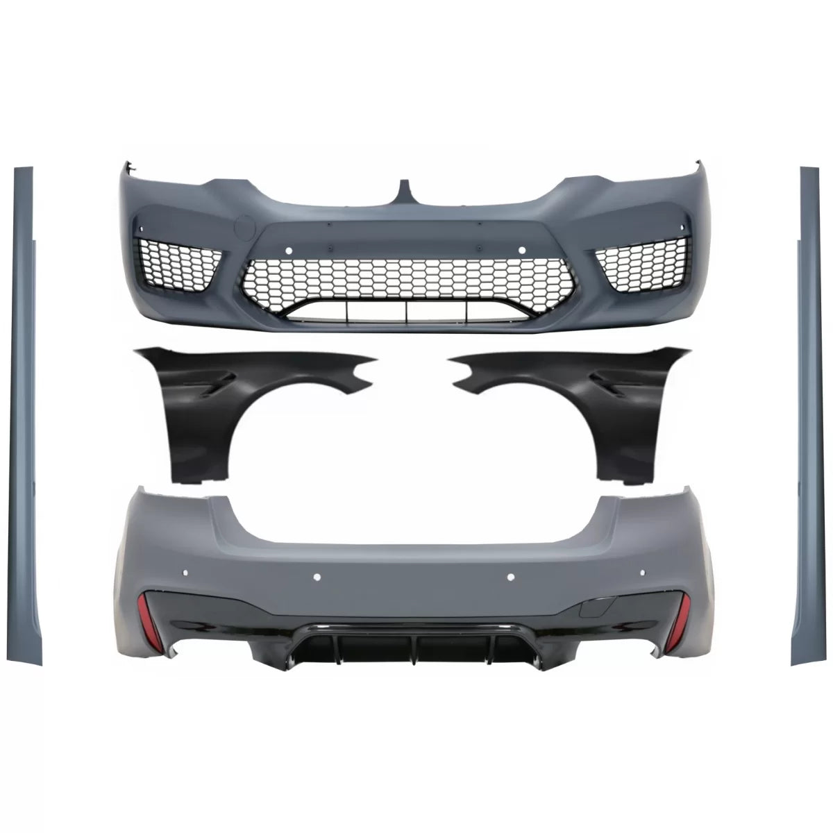 Body Kit Completo con Parafanghi Anteriori Neri M5 Design per BMW Serie 5 G30