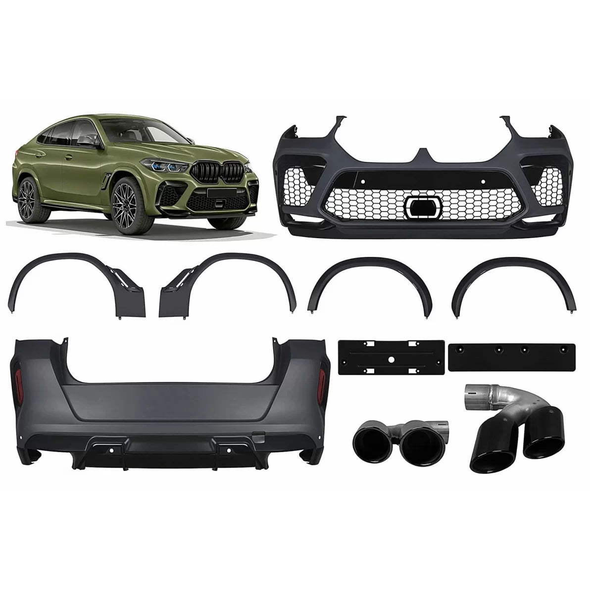 Body Kit Completo Paraurti Sportivi per BMW X6 G06 2019-2023 X6M Design