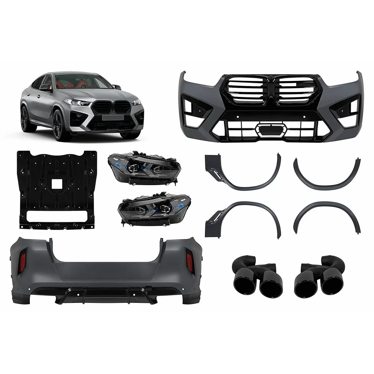 Body Kit Completo per BMW X6 G06 2019-2023 Conversione LCI 2023 X6M Design