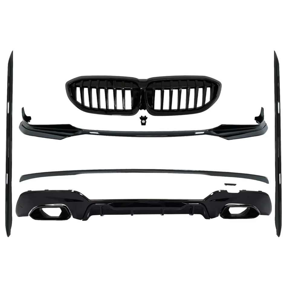 Kit Paraurti Completo con Spoiler Posteriori Nero BMW Serie 3 G20 2018-2022