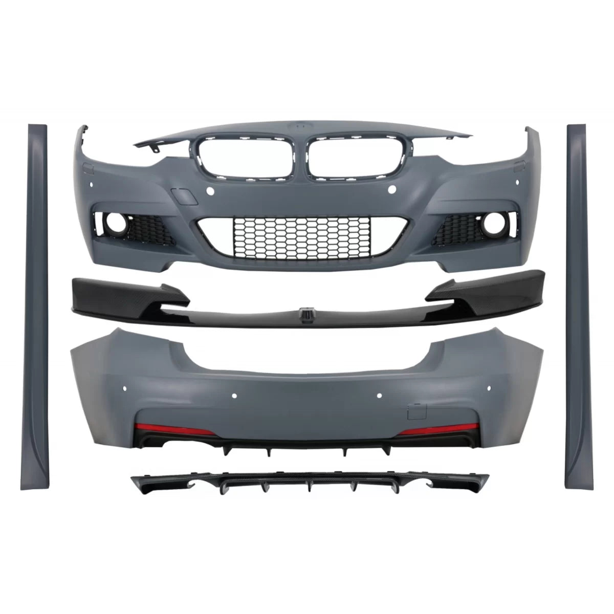 Kit Carrozzeria Completo con Spoiler Anteriore Splitter e Diffusore Doppio