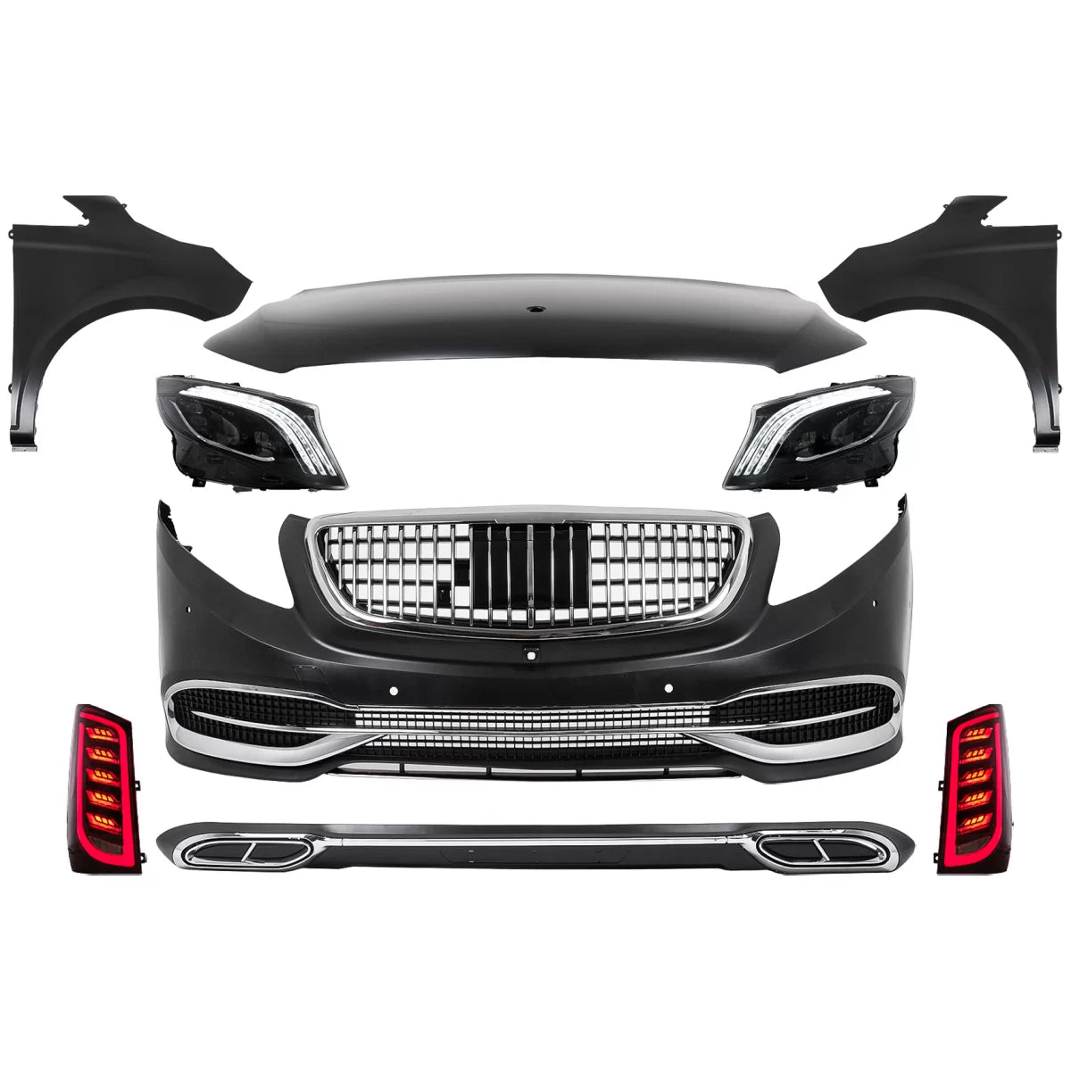 Body Kit Completo Anteriore e Posteriore per Mercedes Classe V Vito W639