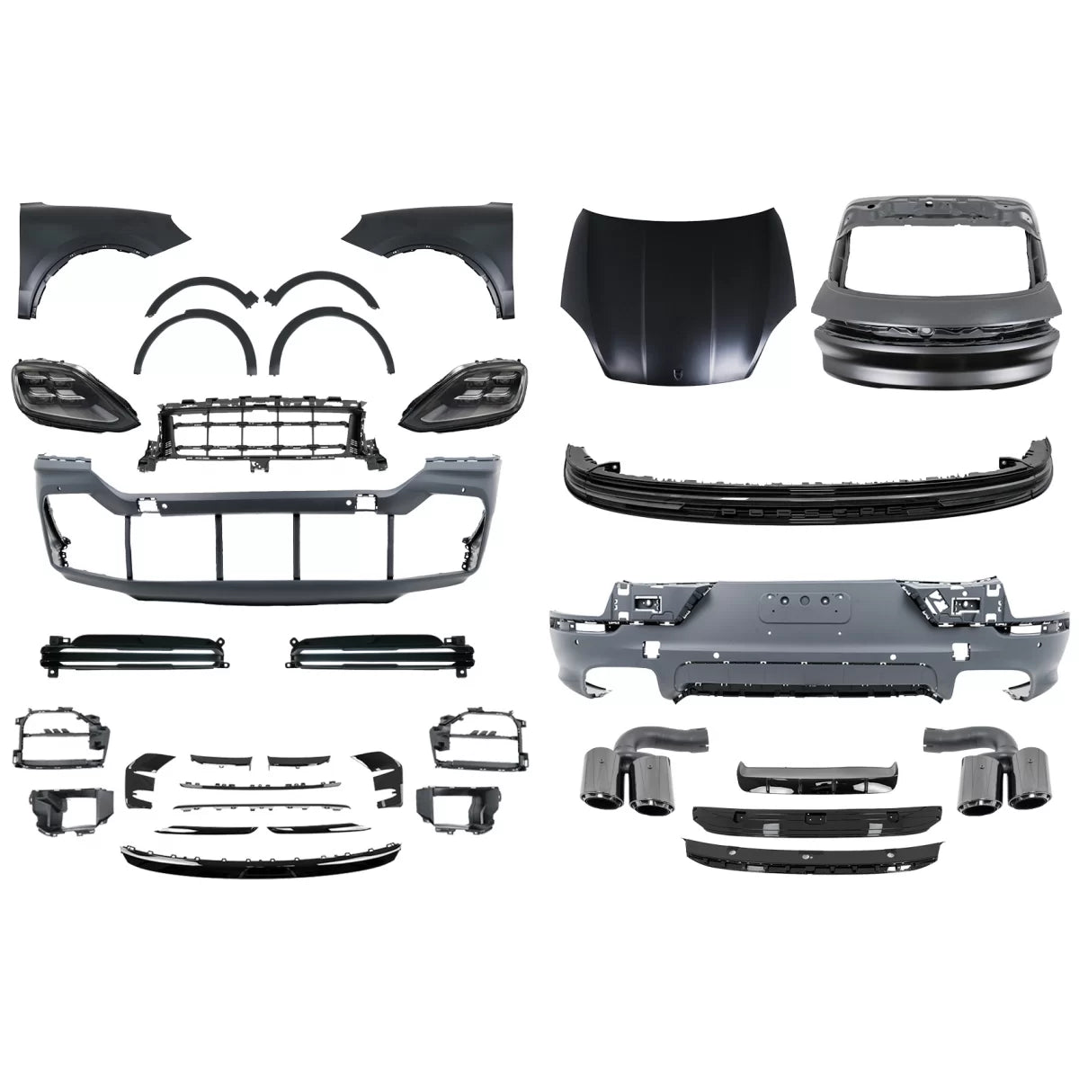 Kit Paraurti Completo per Porsche Cayenne SUV 9Y0 2018-2023 Conversione Design