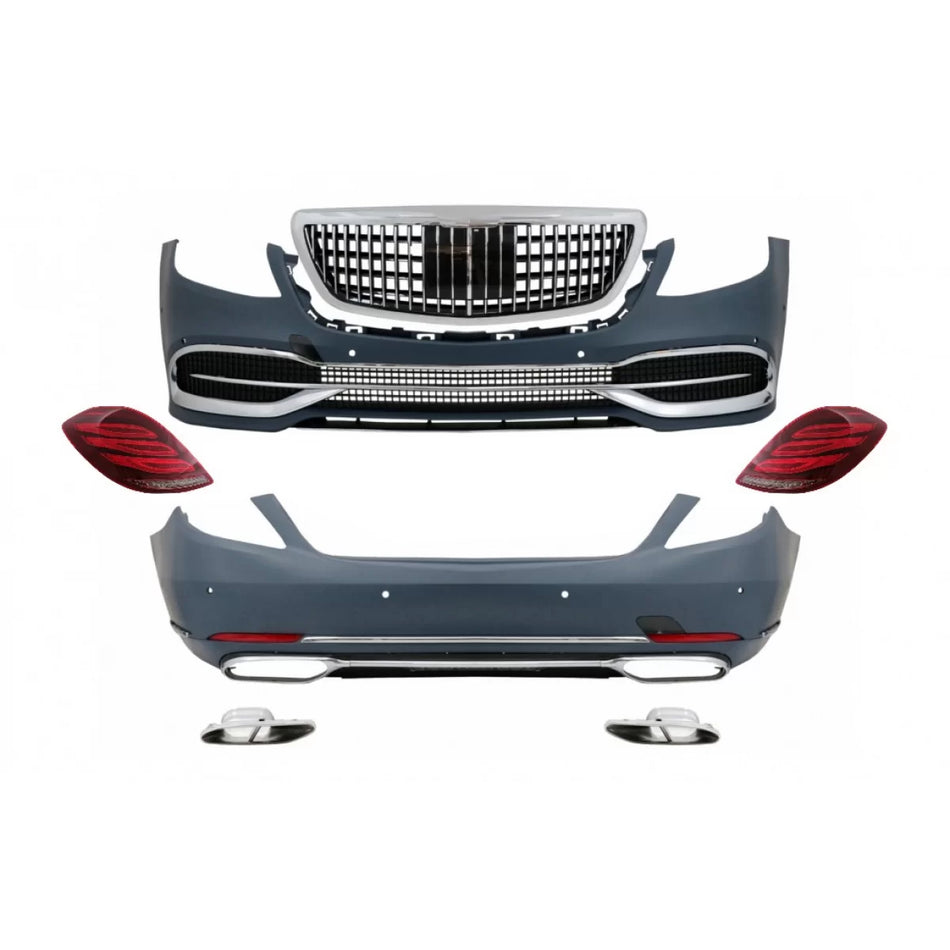 Kit Paraurti Anteriore con Fanali Posteriori LED Sequenziali Mercedes Classe S