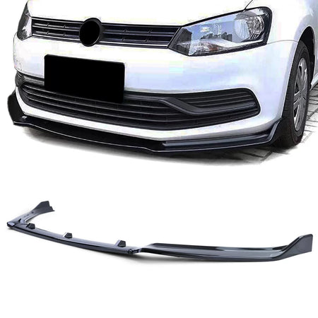 Spoiler Anteriore Cup Lucido Nero per Volkswagen Polo 5 6C 14-17