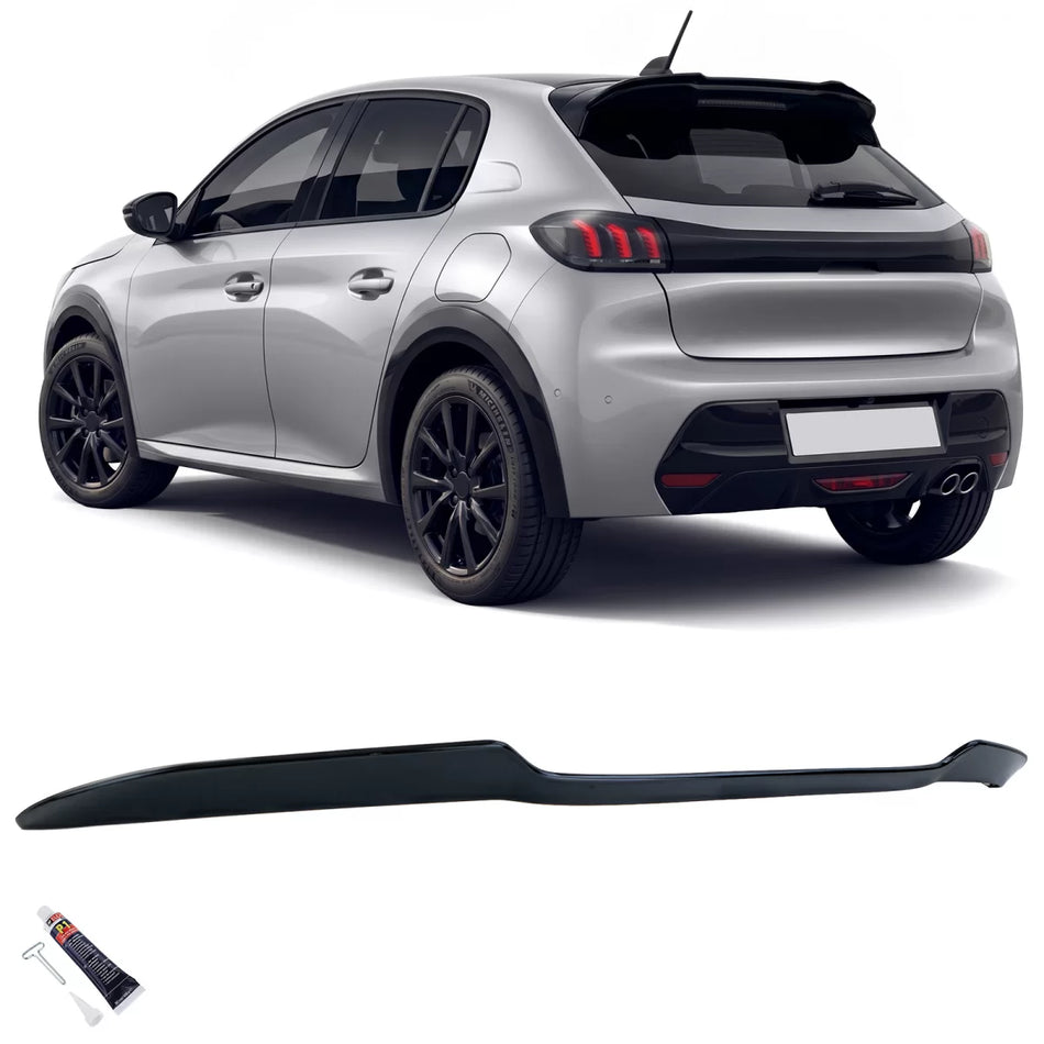 Spoiler Tetto Posteriore Nero Lucido per Peugeot 208 Ii 2019-2023