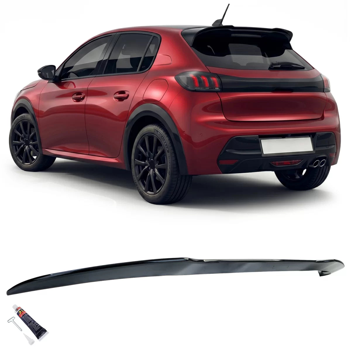 Spoiler Posteriore Sport Nero Lucido per Peugeot 208 Ii 2019-2023