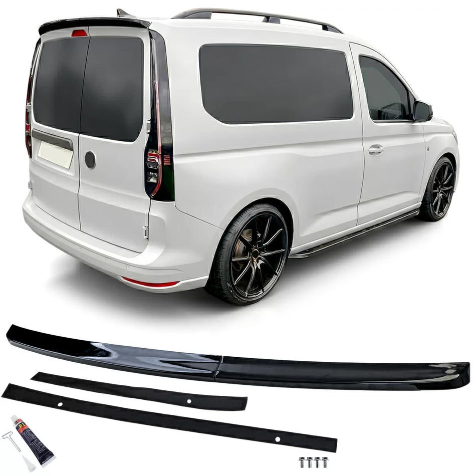 Spoiler Posteriore Sportivo Nero Lucido per Volkswagen Caddy V dal 2021