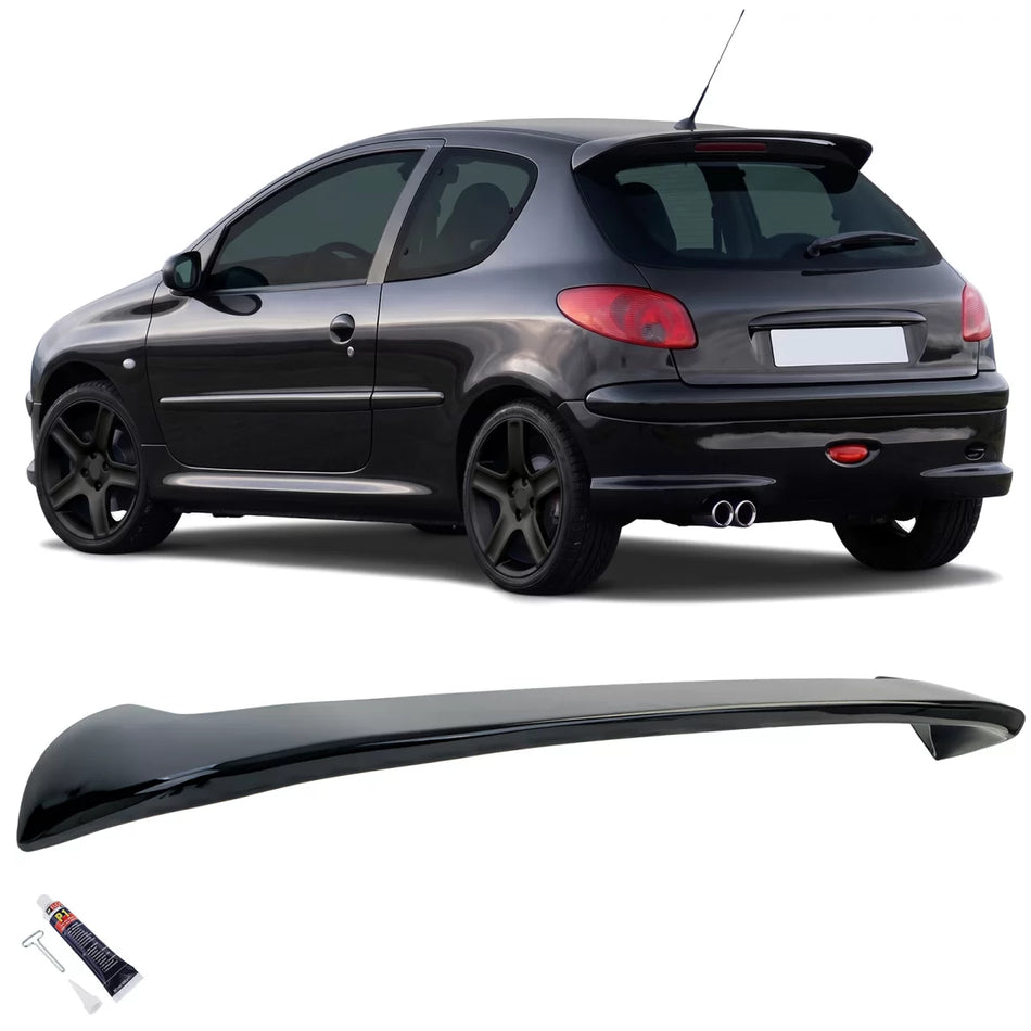 Spoiler Posteriore Sportivo Nero Lucido per Peugeot 206 Berlina 2 Volumi