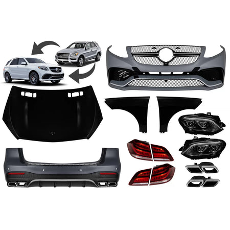 Paraurti Anteriore a Design Tipo GLE63 per Mercedes ml W166 2011-2015 Xenon