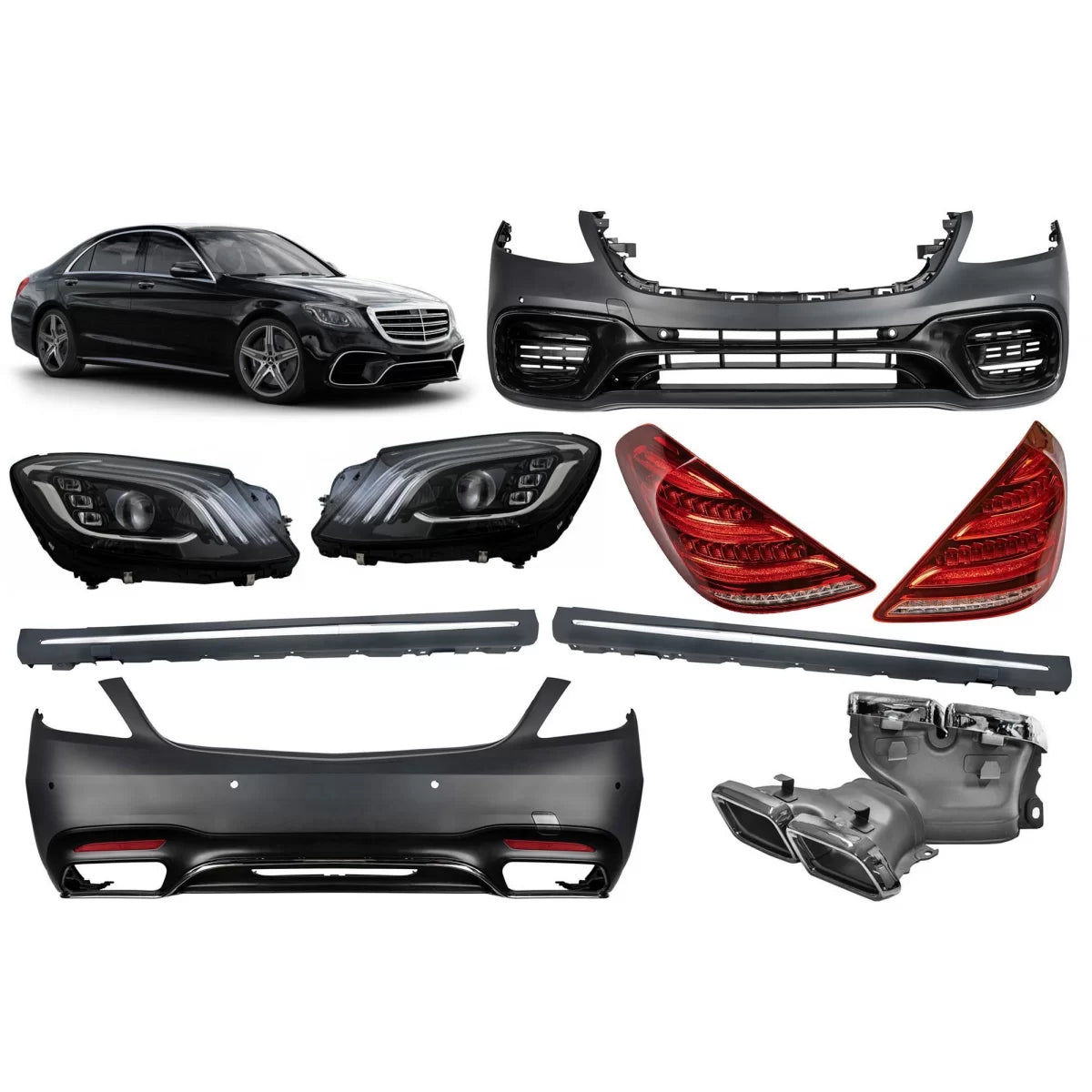 Minigonne a Design S63 per Mercedes Classe S W222 2017-2020 Passo Lungo