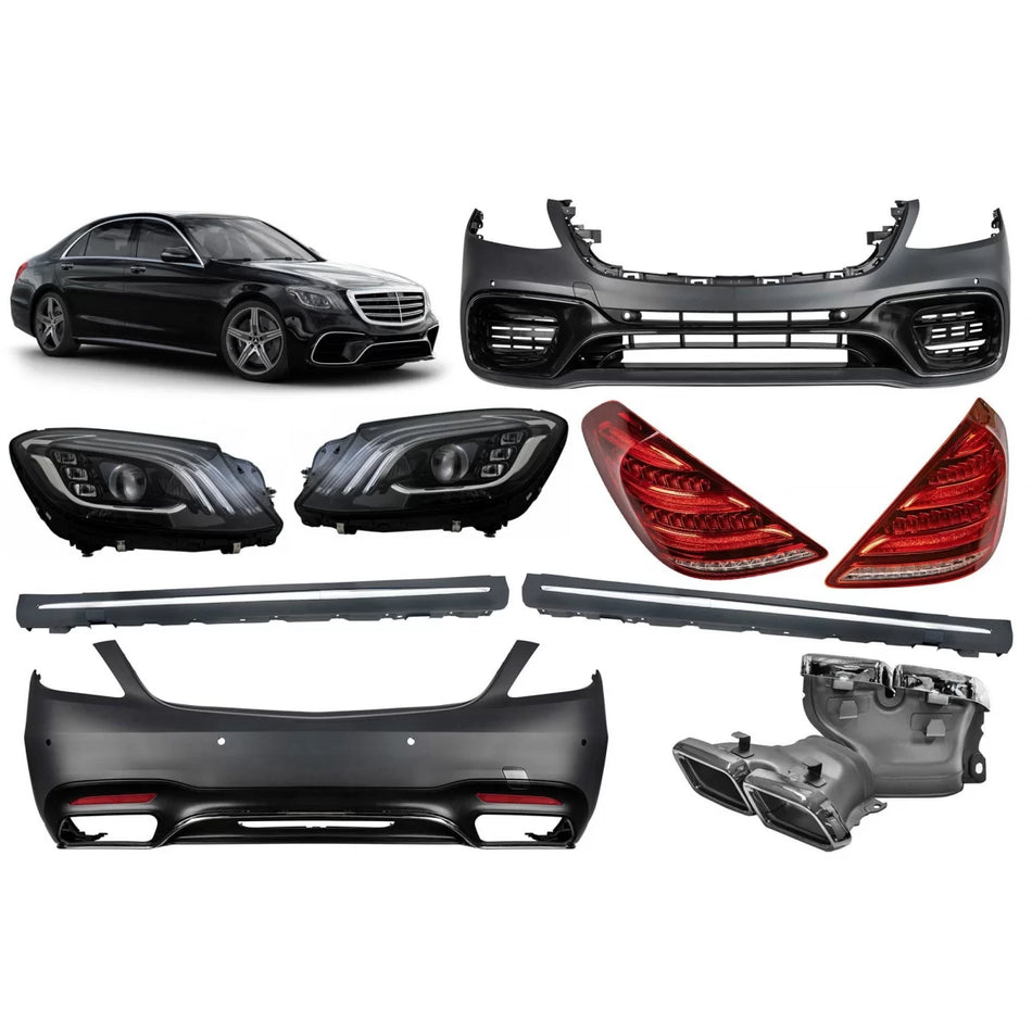 Minigonne a Design S63 per Mercedes Classe S W222 2017-2020 Passo Lungo