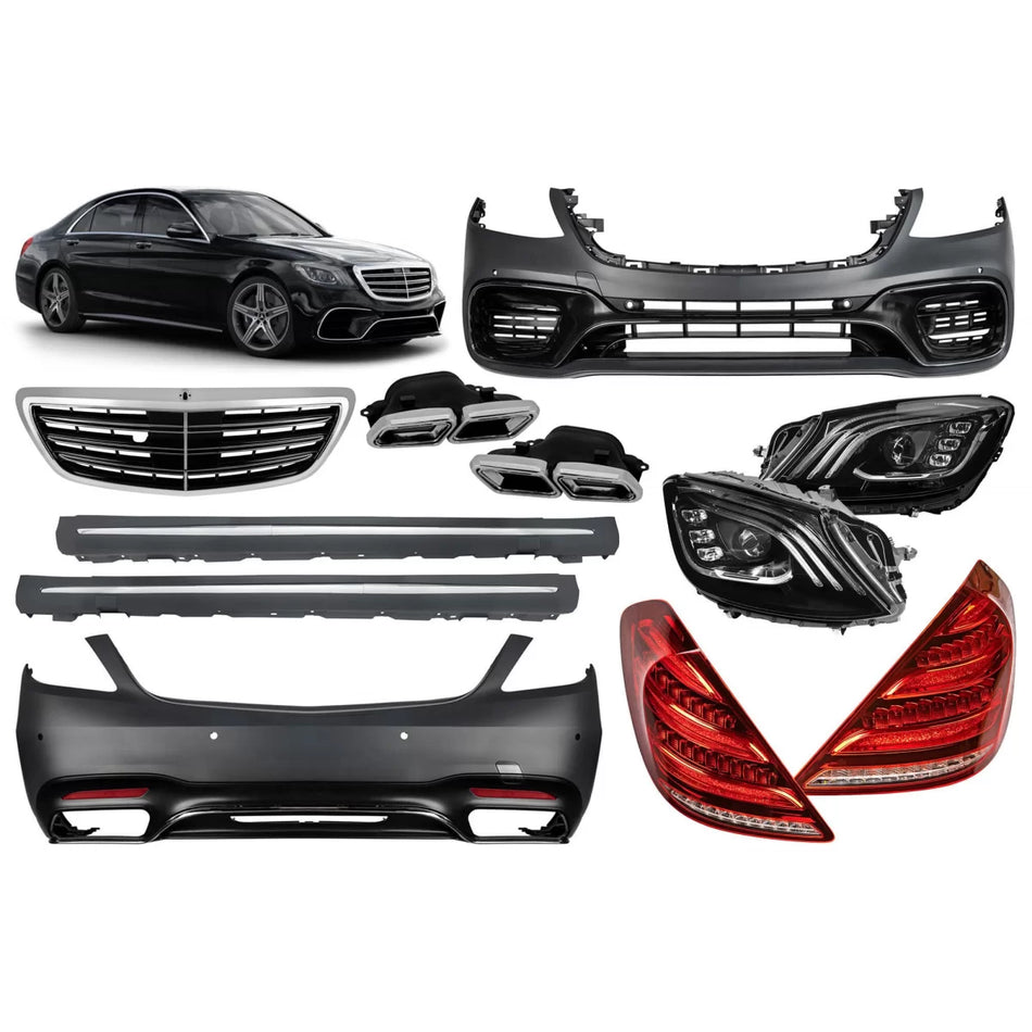 Minigonne Design Tipo S63 per Mercedes S W222 2013-2017 Passo Lungo