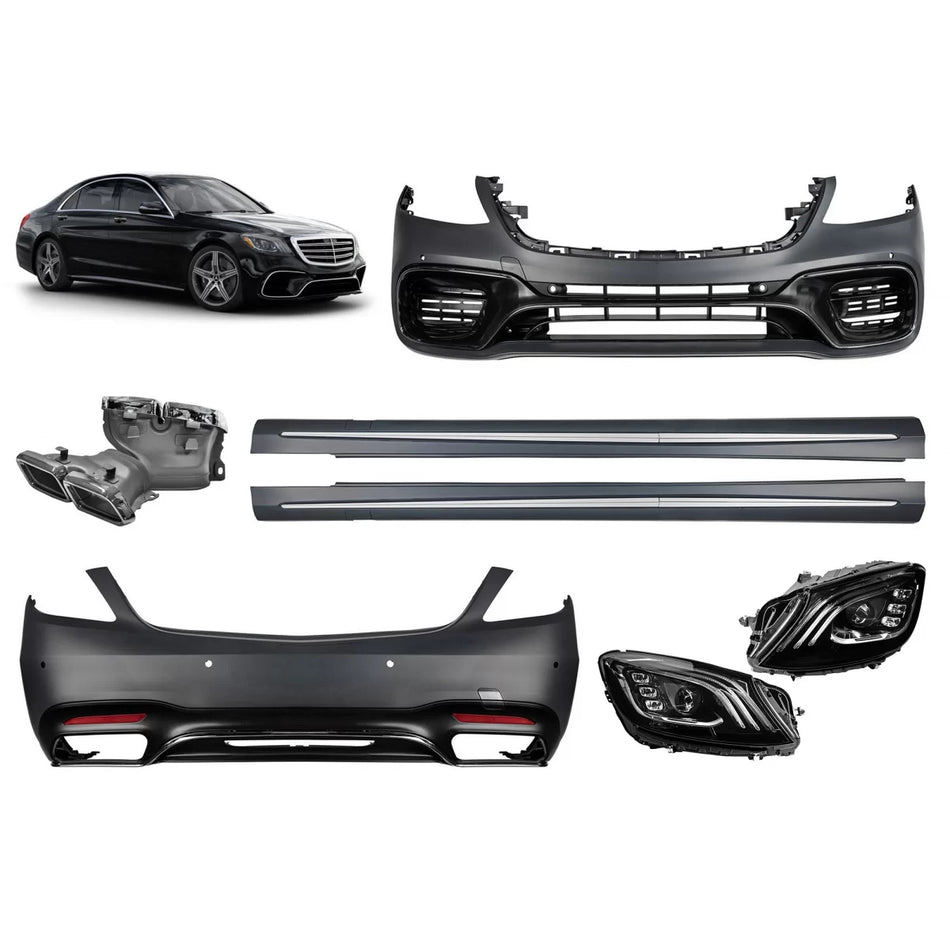 Minigonne Laterali Base Lunga Design S63 per Mercedes S W222 2013-2017