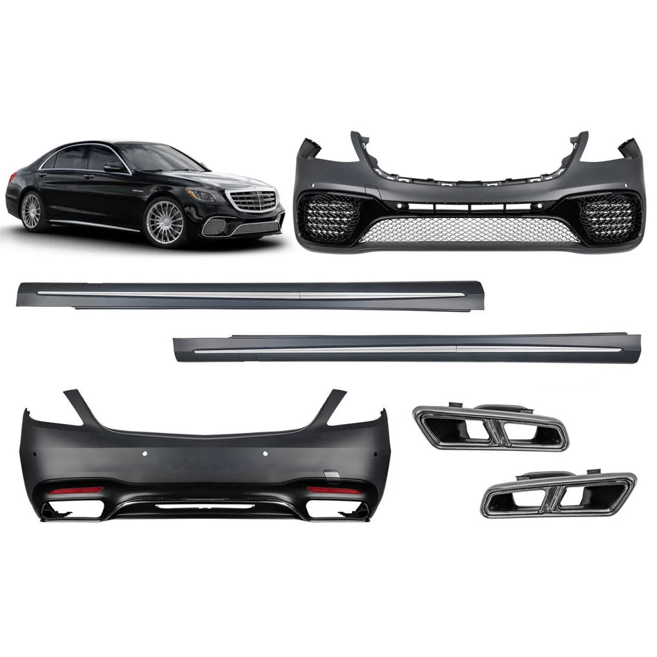 Minigonne Design S65 Laterali per Mercedes Classe S W222 2017-2020 Lunga
