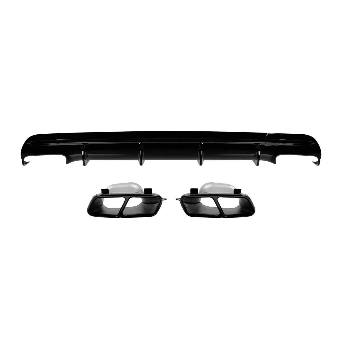Diffusore Posteriore con Punte Nere per Mercedes CLA C117 2013-2015