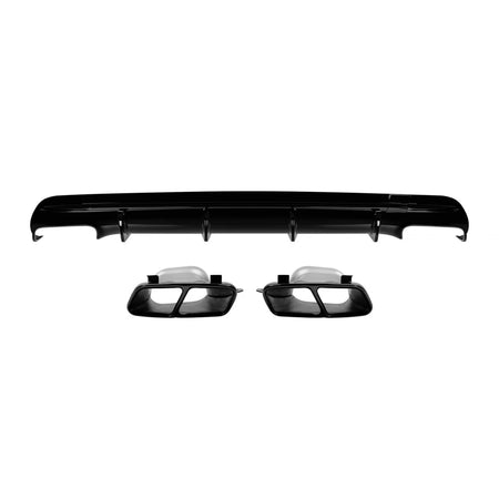 Diffusore Posteriore con Punte Nere per Mercedes CLA C117 2013-2015