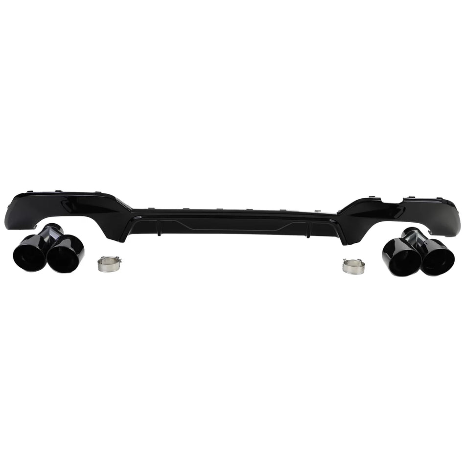 Diffusore Posteriore Doppia Uscita Nero per BMW Serie 3 G20 G21 318 320