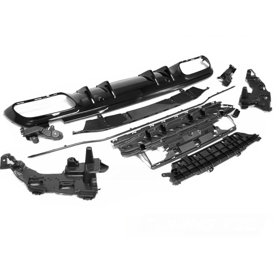 Diffusore Posteriore Sportivo Lucido Nero per Mercedes W205 18