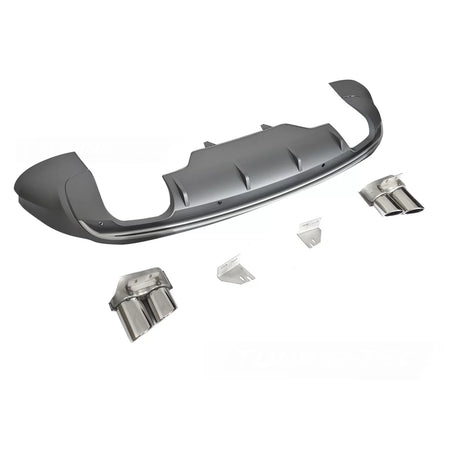 Diffusore Posteriore Doppio Scarico PDC Argento Sport S Style per Audi Q5 8R
