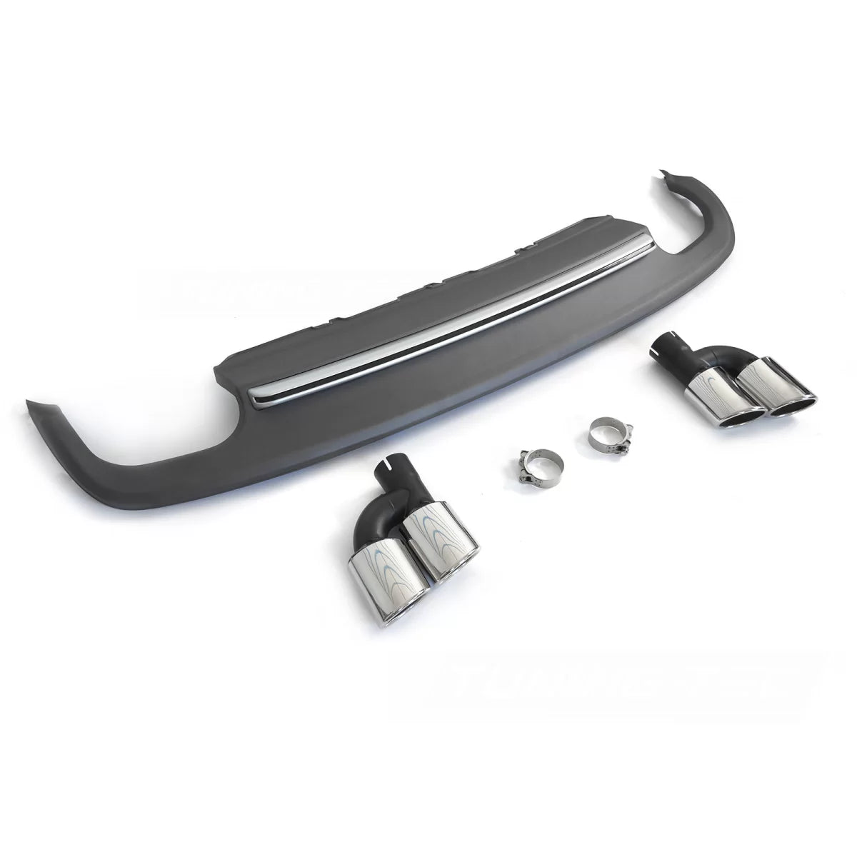Diffusore Posteriore Doppio Uscita Argento Sport S Style per Audi A5 8T 8F