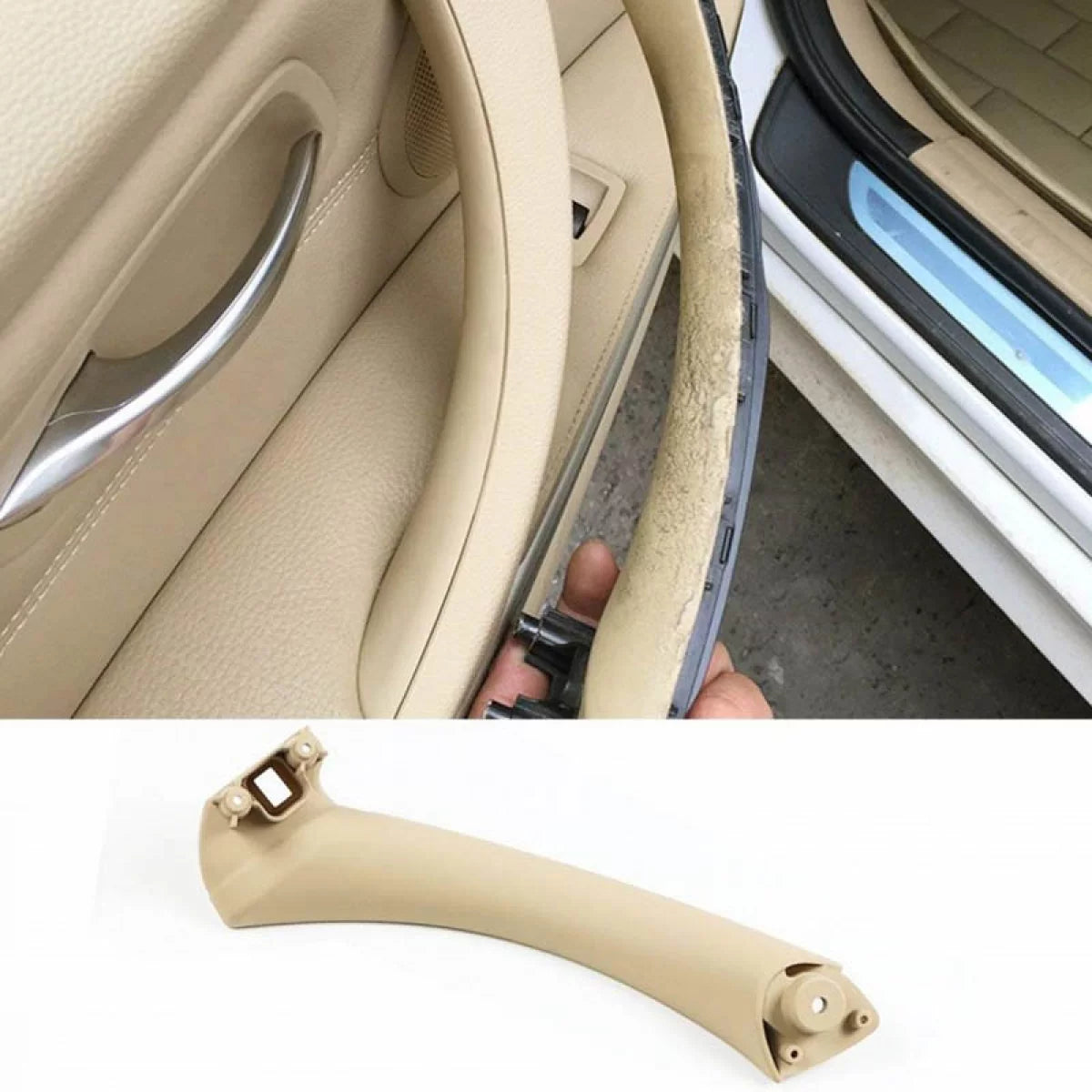 Maniglia Interna Posteriore Sinistra Beige Set 2 Pezzi per BMW 3 E90 05-11