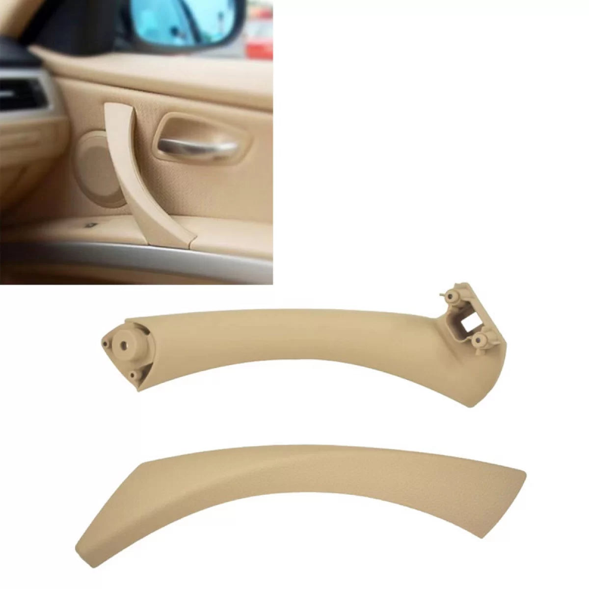 Maniglie Interne Beige Set 2 Pezzi Porte Anteriore e Posteriore Dx BMW 3 E90
