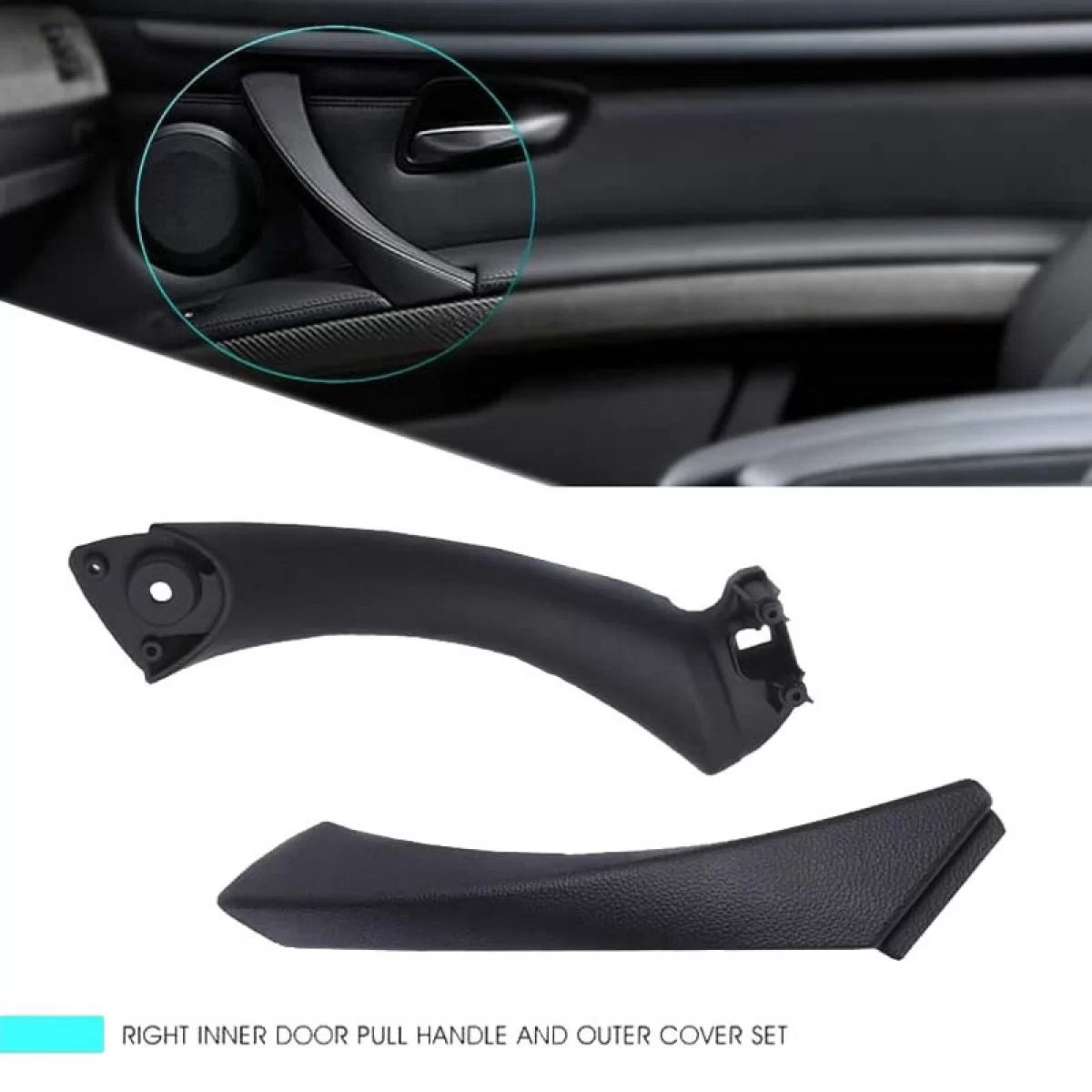 Maniglie Interne Nere Set 2 Pezzi Anteriore e Posteriore Destro BMW 3 E90 05-11