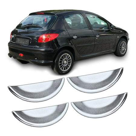 Maniglie Copri Incavo Cromate Opache per Peugeot 206 1998-2009