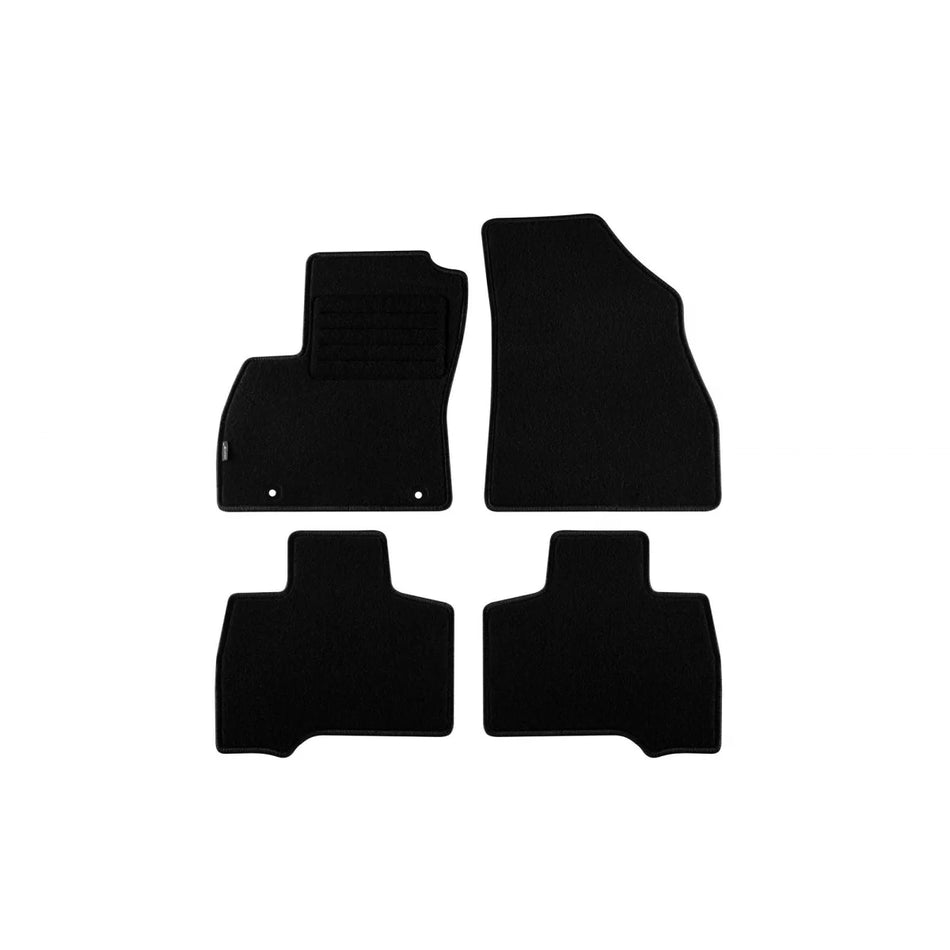 Tappetini in Moquette Nera Doppio Strato per Peugeot Bipper Tepee dal 2009, Set