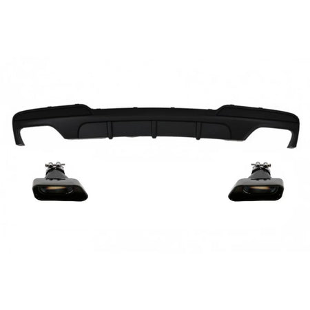Diffusore Posteriore Doppio Uscita con Terminali Neri per BMW Serie 5 F10 F11