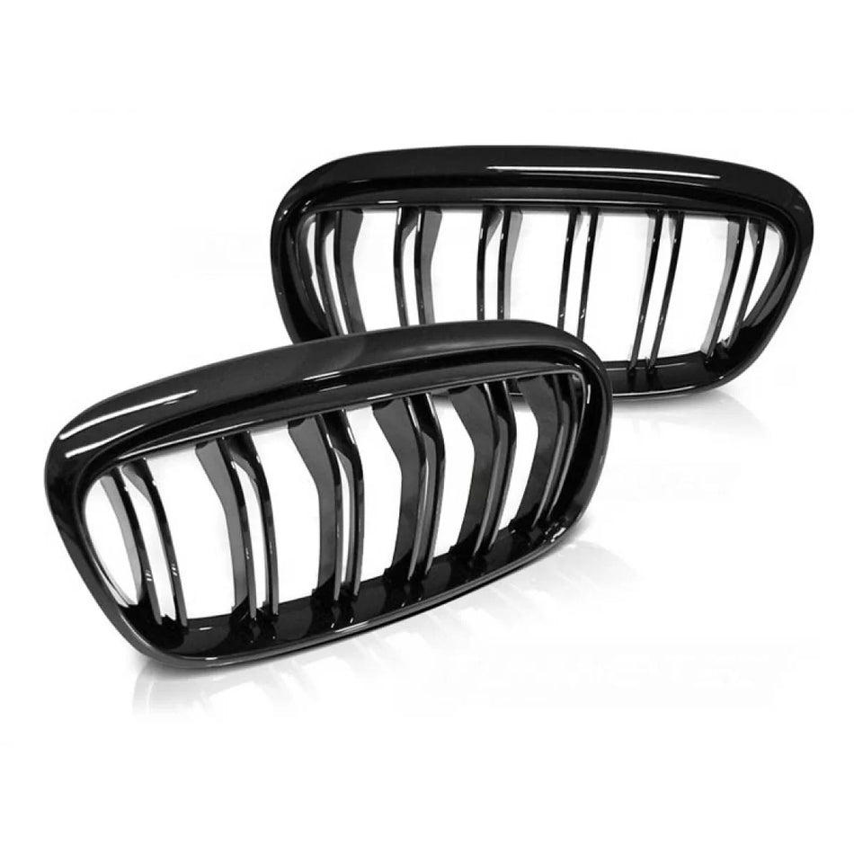 Griglia Doppia Nera Lucida Anteriore per BMW Serie 2 F45 2014-2018