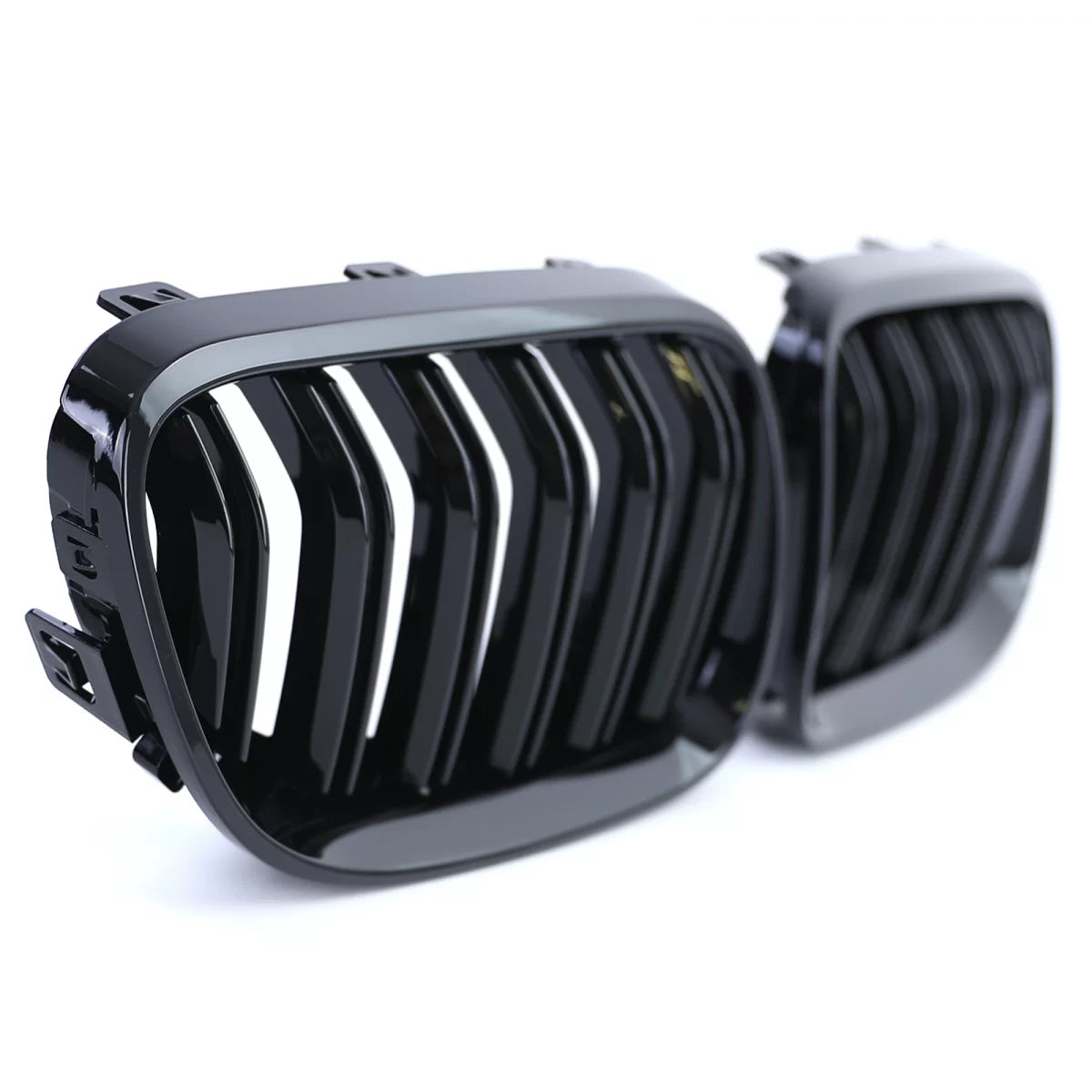 Griglia Doppia Alette Nera Lucida Anteriore per BMW Serie 3 E92 E93 2010-2013