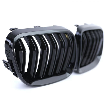 Griglia Doppia Alette Nera Lucida Anteriore per BMW Serie 3 E92 E93 2010-2013