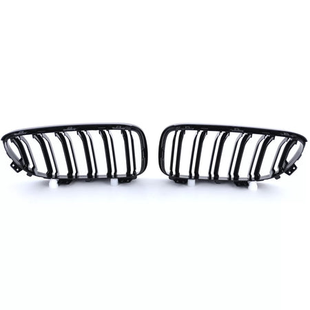 Griglia Doppia Alette Nera Lucida Anteriore per BMW Serie 3 E92 E93 2010-2013