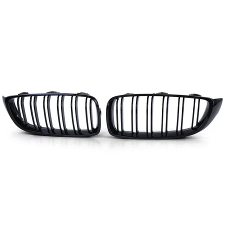 Griglia Doppia Alette Nera Lucida Anteriore per BMW Serie 4 F32 F33 F36 F82 F83