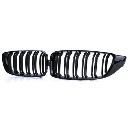 Griglia Doppia Alette Nera Lucida Anteriore per BMW Serie 4 F32 F33 F36 F82 F83