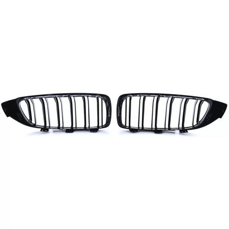 Griglia Doppia Alette Nera Lucida Anteriore per BMW Serie 4 F32 F33 F36 F82 F83