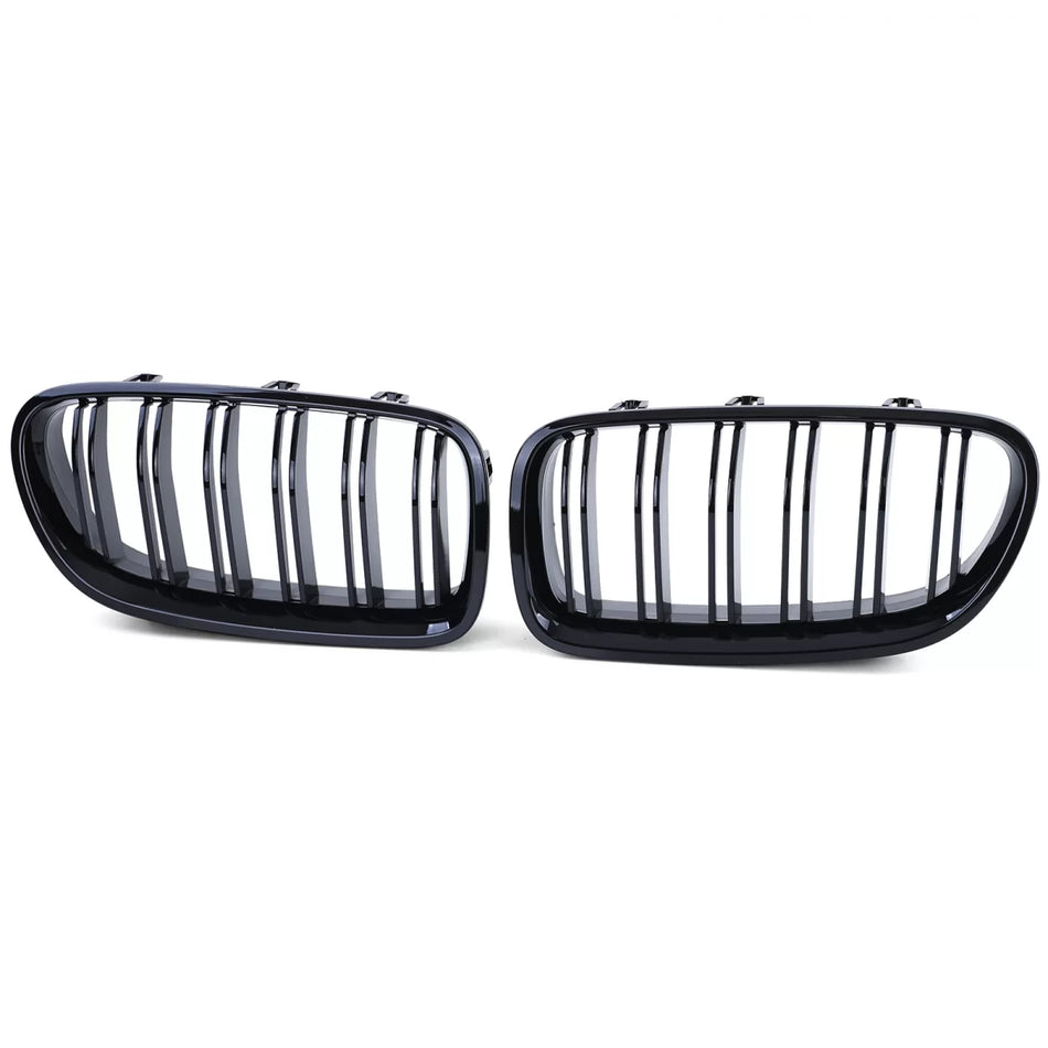 Griglia Doppia Alette Nera Lucida Anteriore per BMW Serie 5 F10 F11 2010-2017